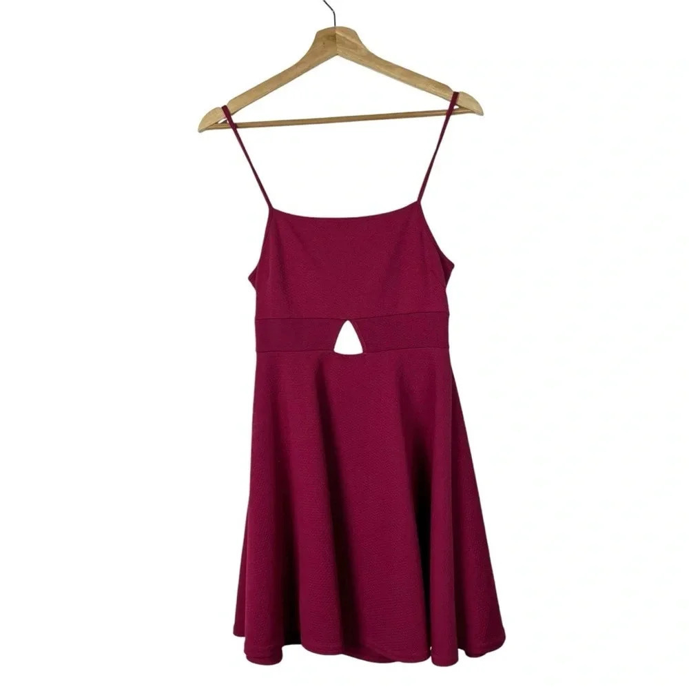 Oh My Love Pink Red Cut Out Fit & Flare Mini Dress M